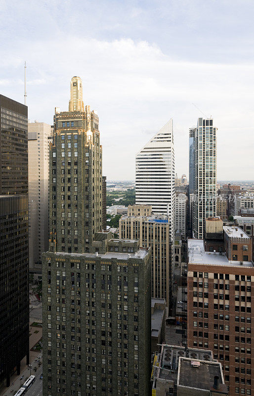 芝加哥市中心大楼鸟瞰图(XXXL)