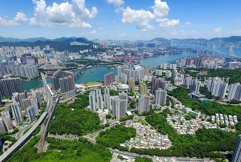 鸟瞰香港的风景