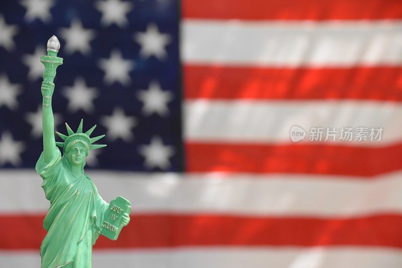 美国国旗上的自由女神像