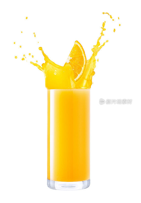 一杯溅起的橙汁