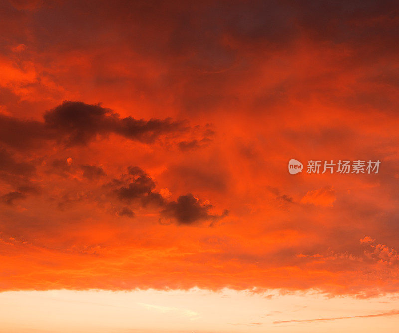 史诗日出天空背景戏剧性的鲜红色日出户外拍摄，天气照片