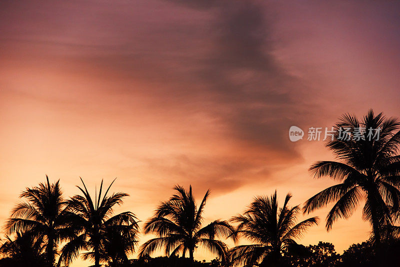 热带日落复制太空场景