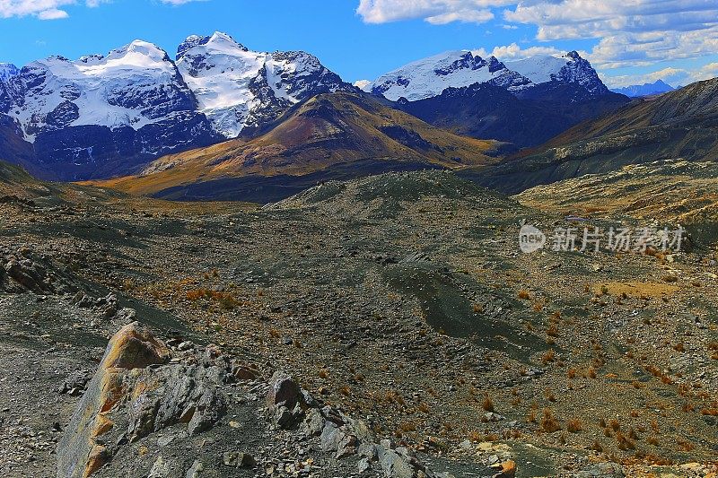 秘鲁布兰卡-巴塞什安第斯山脉的卡纳帕冰川和山谷