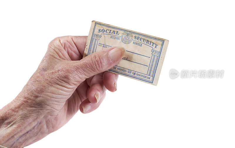 社会保障卡:白底上的老年妇女