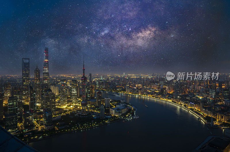 上海地标建筑银河星空