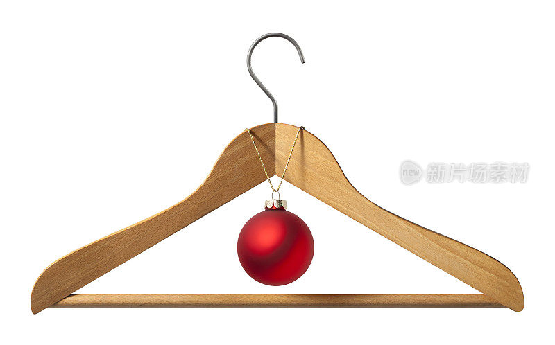 木制衣架与圣诞球