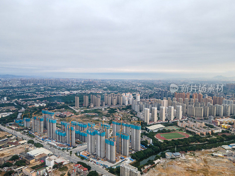 正在施工的建筑物鸟瞰图