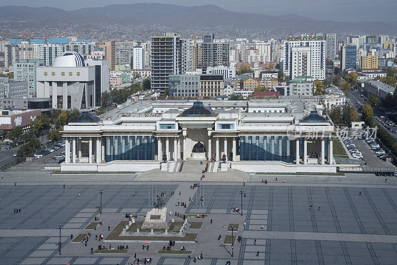 蒙古乌兰巴托的苏赫巴托广场
