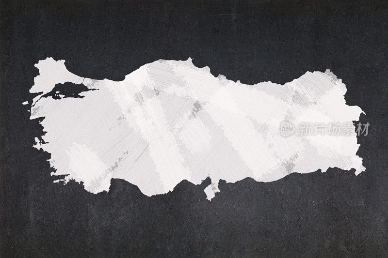 在黑板上画的土耳其地图