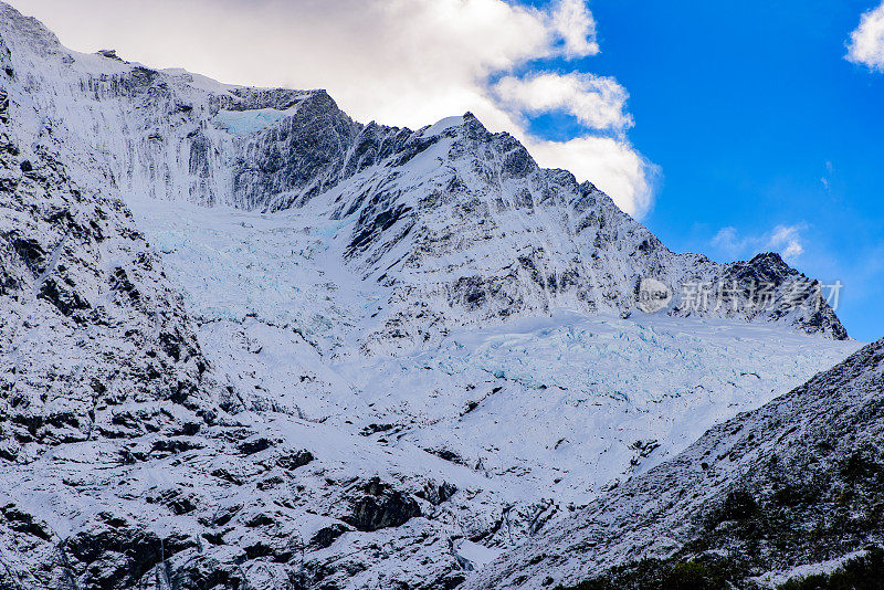 罗布罗伊冰川轨道在山有抱负国家公园，南岛，新西兰