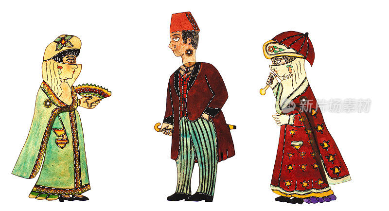 土耳其皮影偶传统中的Zenne和Celebi人物