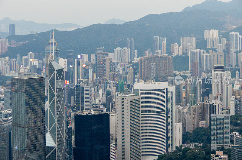 鸟瞰图的香港城市景观