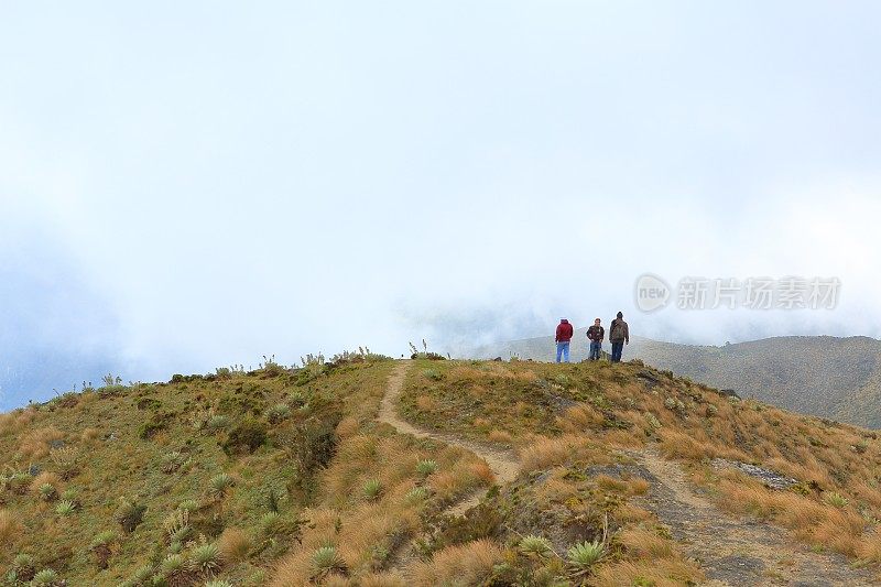 山顶上的徒步旅行者