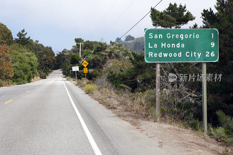 沿高速公路的加州路标