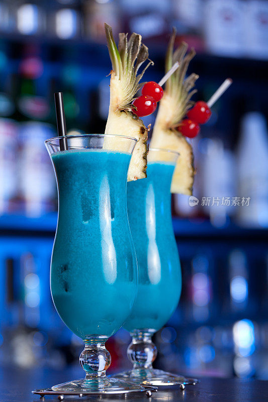 蓝色夏威夷鸡尾酒系列