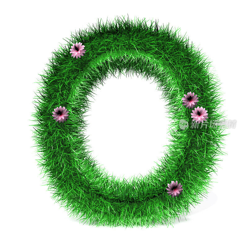 草和花的字母O