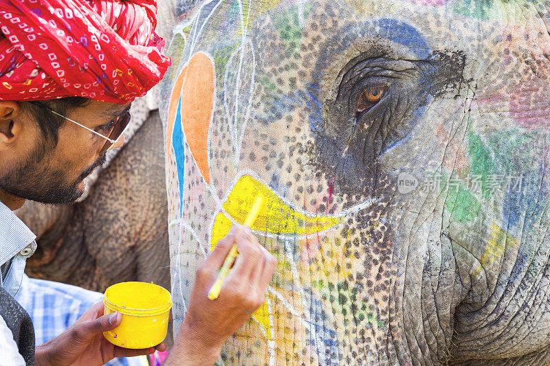 印度人画大象