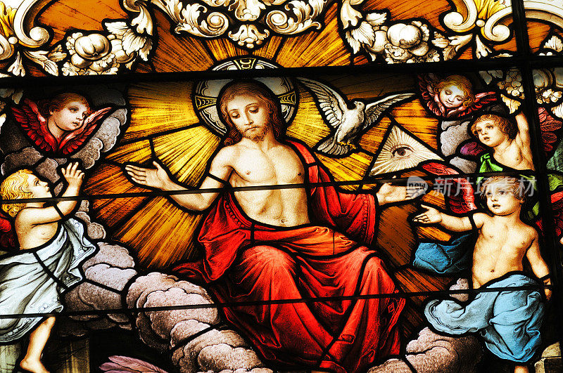 耶稣基督在彩色玻璃窗圣奥古斯丁教堂