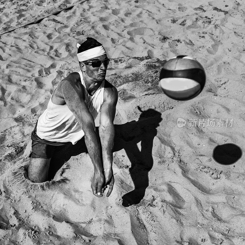 沙滩排球挖