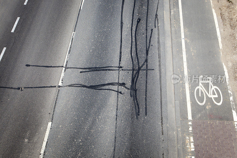 道路标志，从上面看