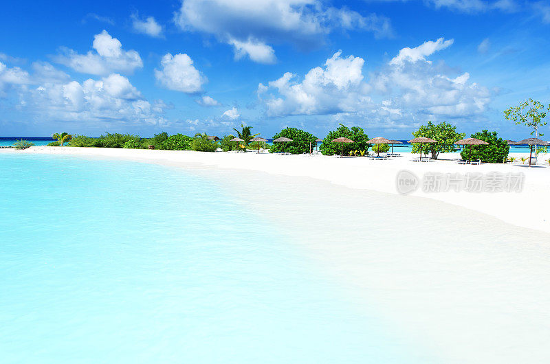 马尔代夫的热带天堂海滩