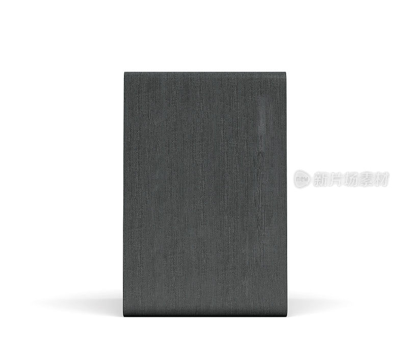 一个大的黑色立体声盒子与两个圆形扬声器在白色背景的3d渲染