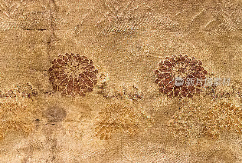 复古传统日本丝绸和服日本图案的装饰背景。