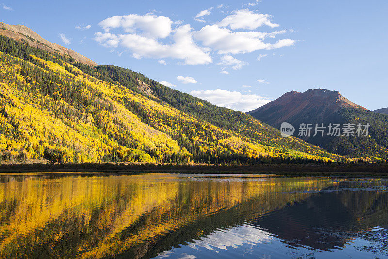 科罗拉多州百万美元高速公路上的秋景