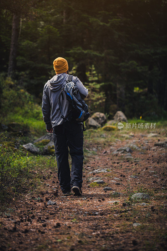 森林里的徒步旅行者