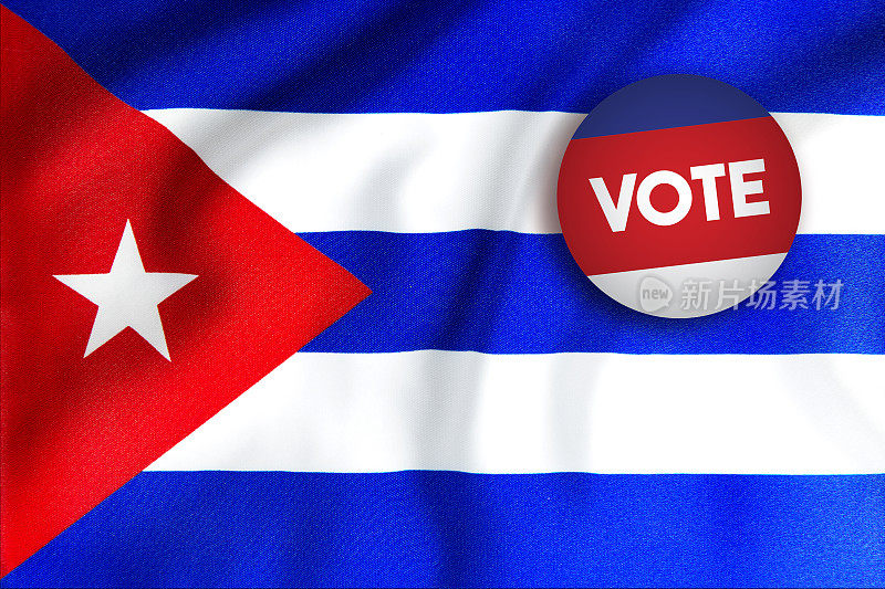 投票徽章而不是古巴国旗