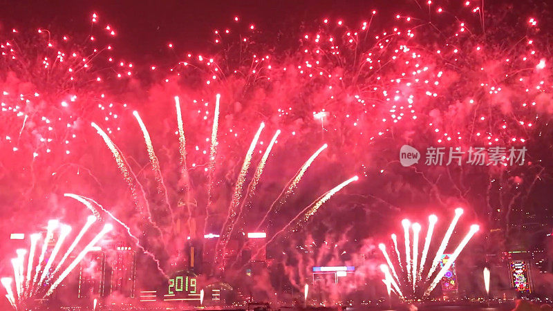 新年前夕在香港维多利亚港