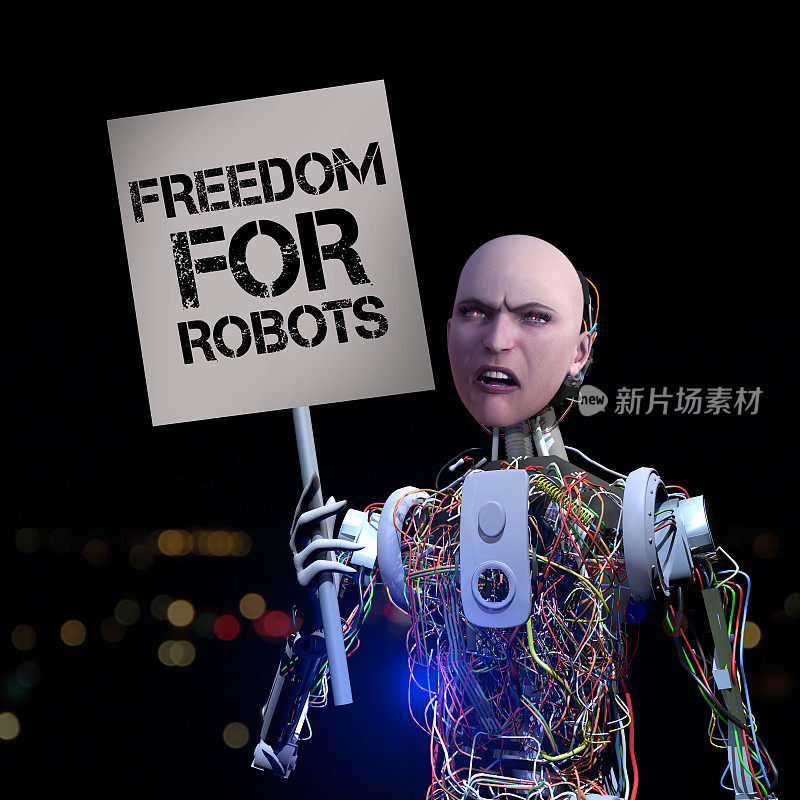 机器人抗议自由