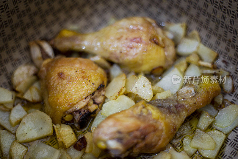 墨西哥食物，鸡肉和土豆