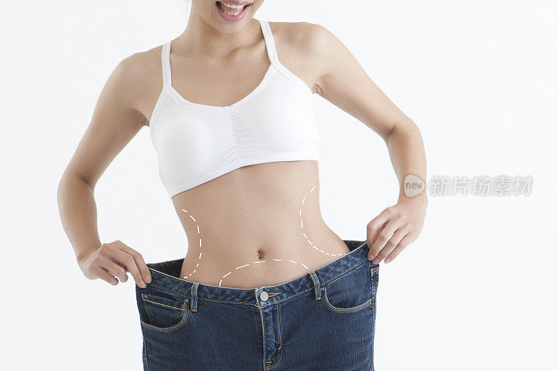 女性,节食减肥,身体腰部,