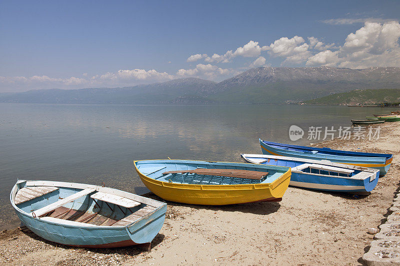 阿尔巴尼亚奥赫里德湖上的船只