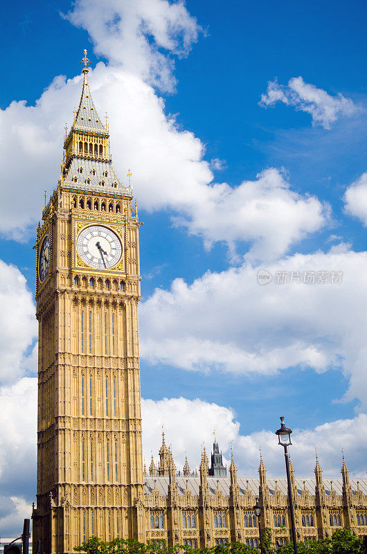 英国议会大厦的大本钟钟楼