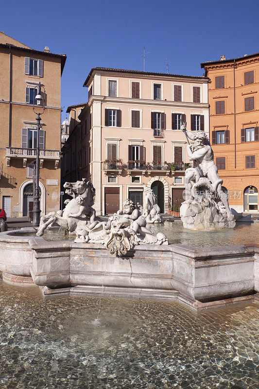 尼普顿喷泉，纳沃纳广场，意大利罗马