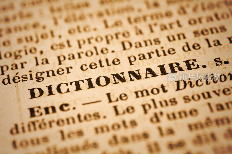 字典:法语字典特写