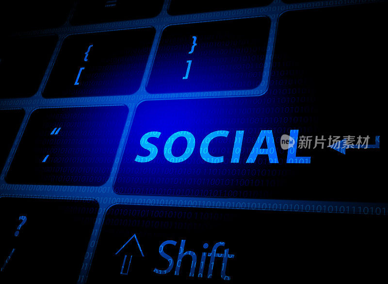 电脑键盘上的社交按钮
