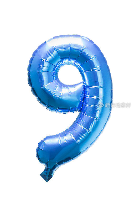9号，9个蓝色氦气球