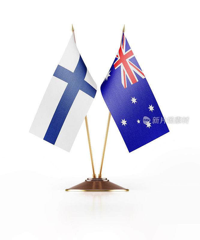 芬兰和澳大利亚的微型国旗