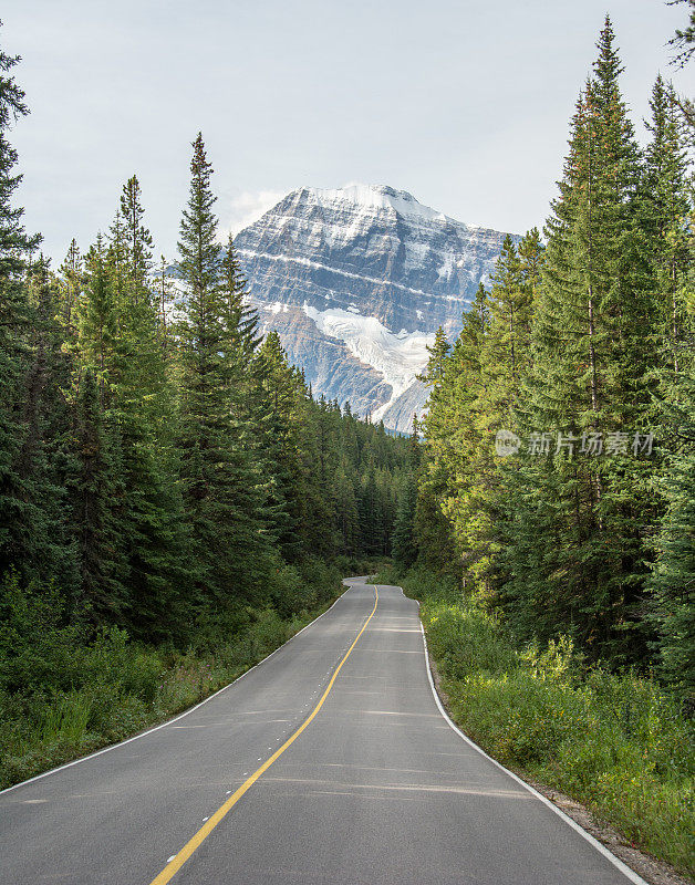 加拿大落基山脉通往伊迪丝克拉维尔山的道路