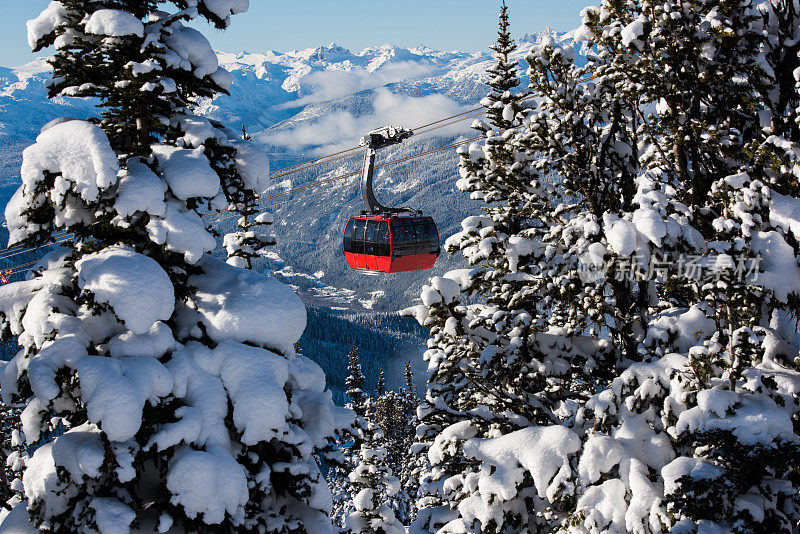 冬天的惠斯勒滑雪场