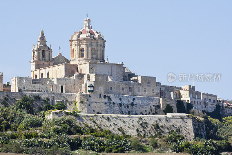 城市景观，Mdina，马耳他岛。