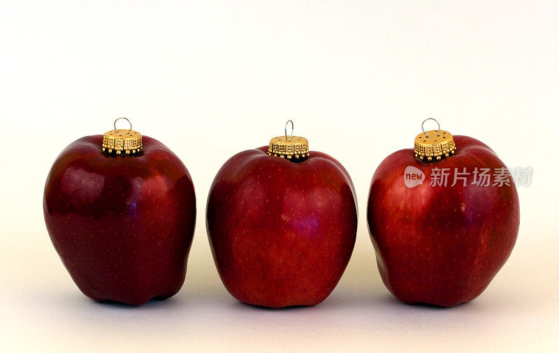 三个红苹果圣诞饰品