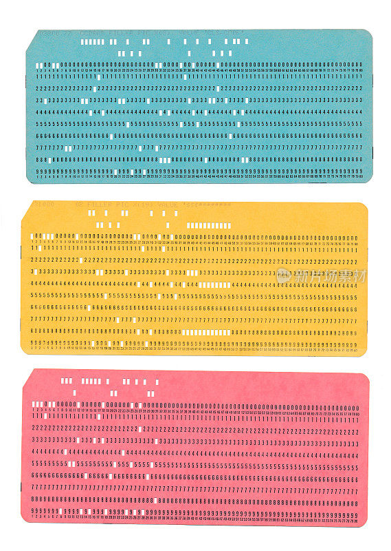 老式的计算机编程穿孔卡