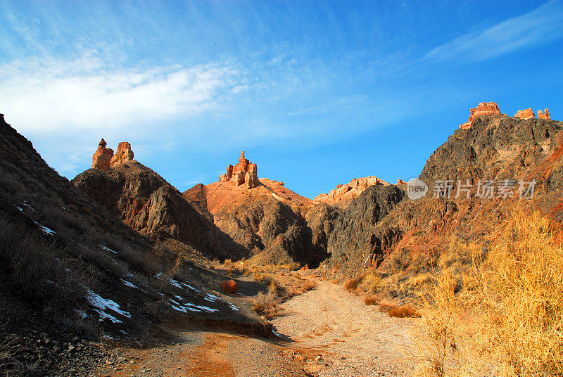 城堡谷，Sharyn峡谷，哈萨克斯坦