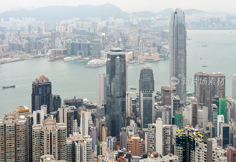 鸟瞰图的香港城市景观