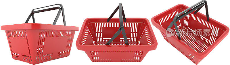 塑料红色购物篮