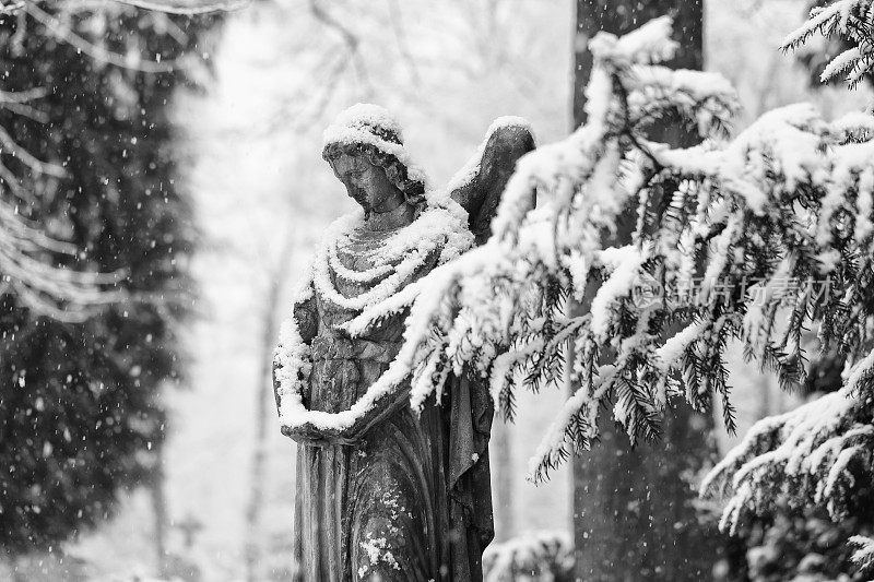 古龙美拉顿墓地的古董天使雕像